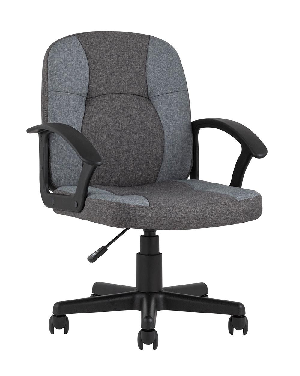 Компьютерное кресло TopChairs Comfort офисное серое в текстильной обивке с механизмом регулировки по высоте