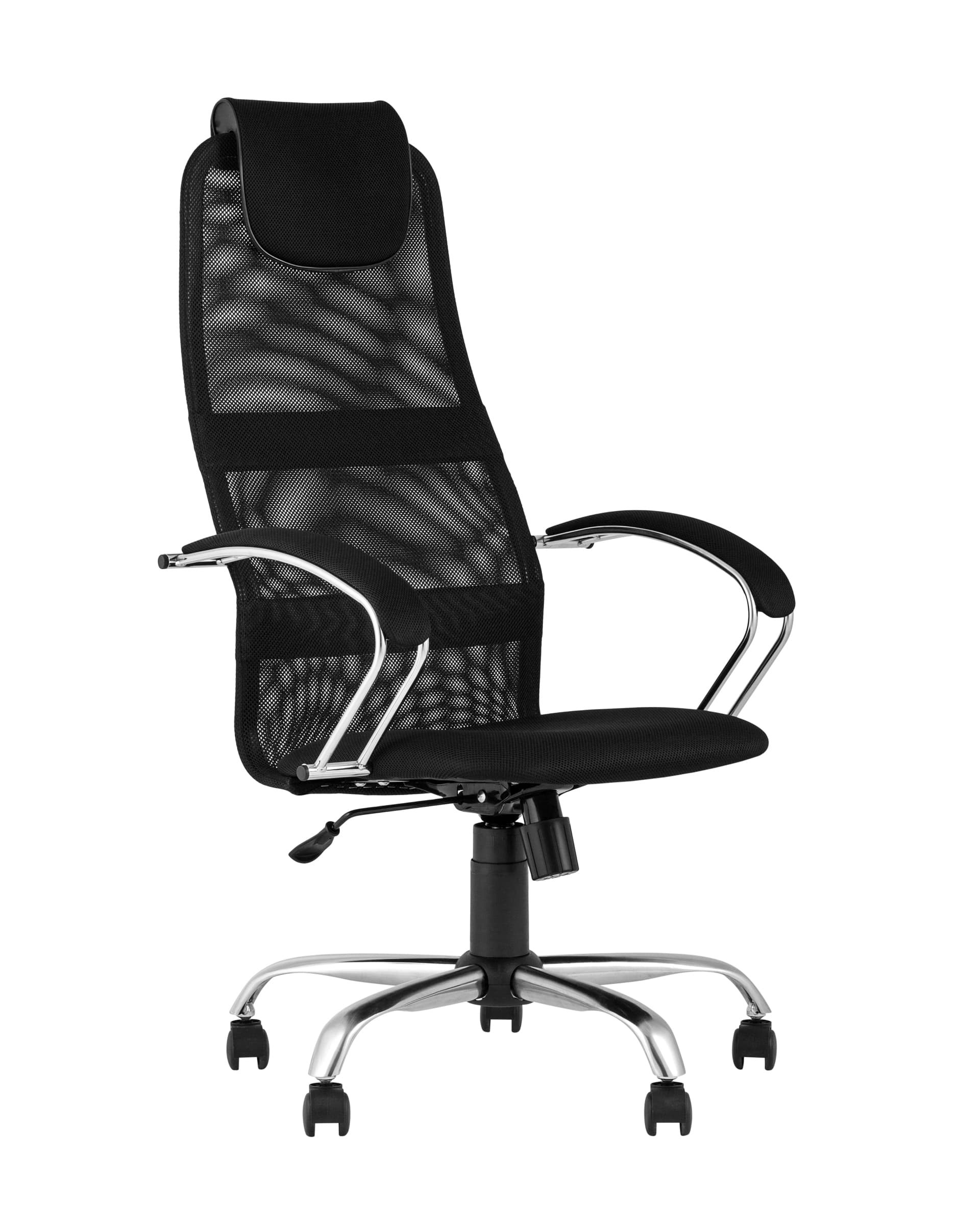 Компьютерное кресло офисное Сеймур сетка черный крестовина хром
