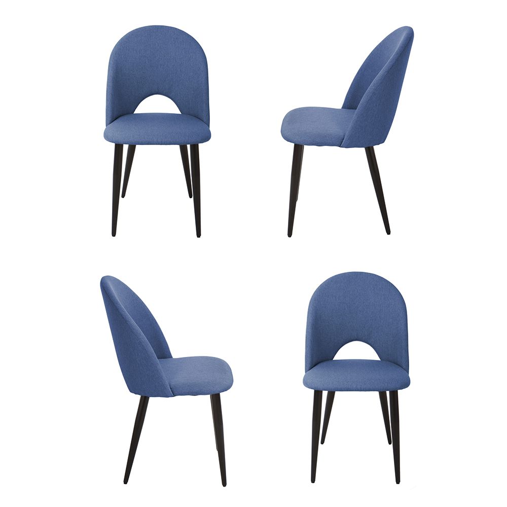 Комплект из 4-х стульев Cleo голубой с черными ножками