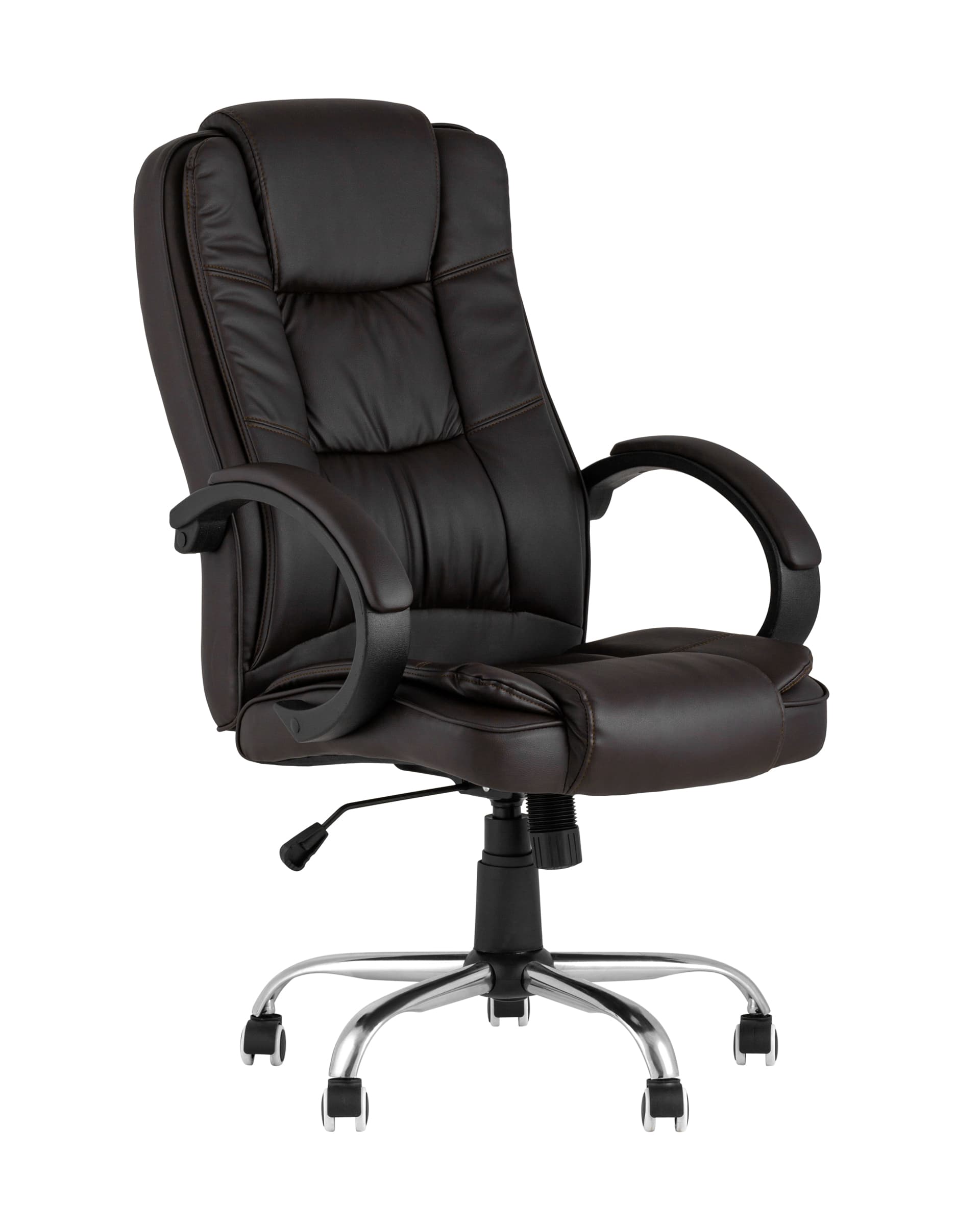 Компьютерное кресло TopChairs Atlant офисное коричневое обивка экокожа, механизм качания Top Gun