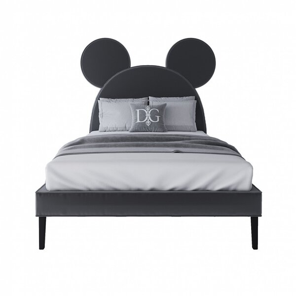 Кровать детская 120х200 см серая Mickey Mouse