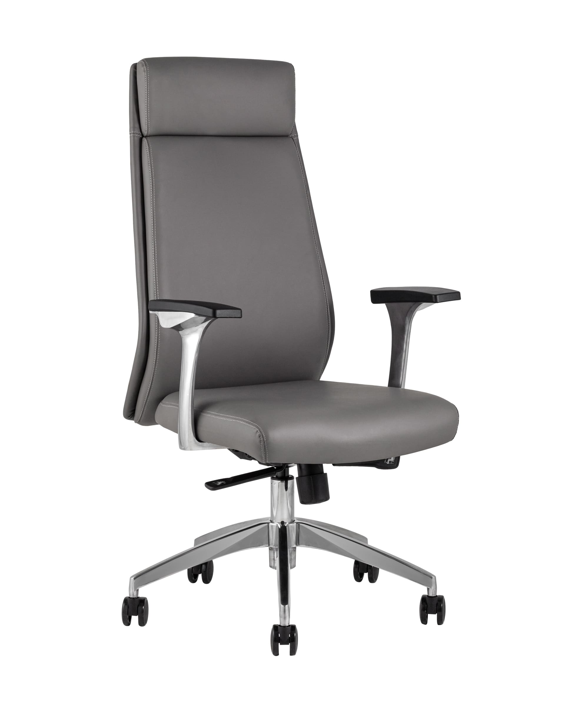 Компьютерное кресло для руководителя TopChairs Armor офисное серое обивка экокожа крестовина металл
