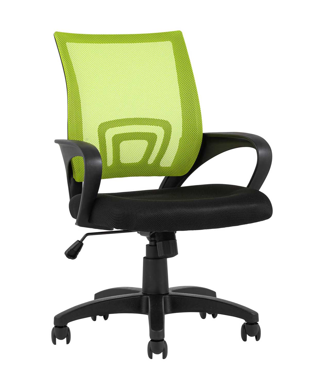 Компьютерное кресло TopChairs Simple офисное зеленое в обивке из текстиля с сеткой, механизм качания Top Gun