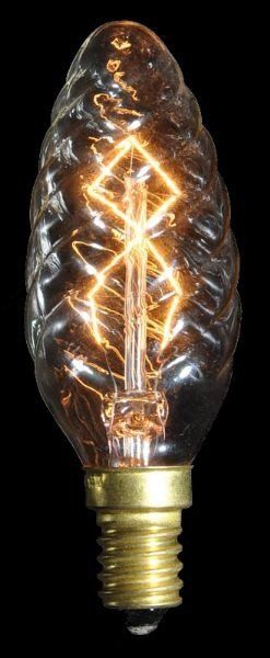 Дизайнерская ретро лампа Эдисона Twisted Clear Candle