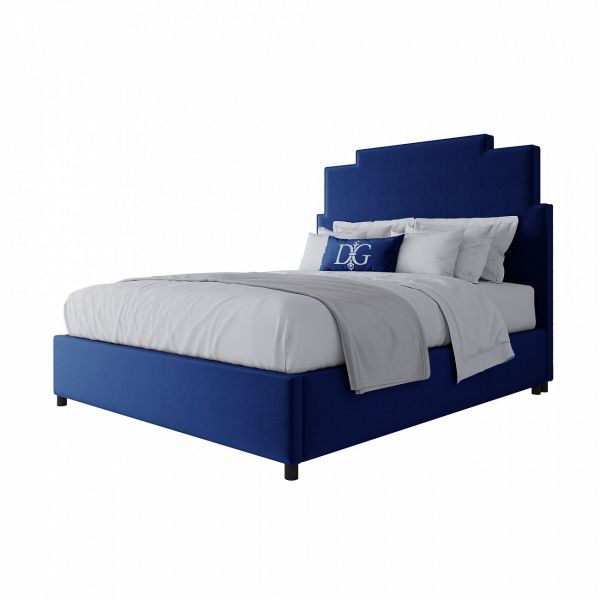 Кровать двуспальная 160x200 см синяя Paxton Bed Light Blue