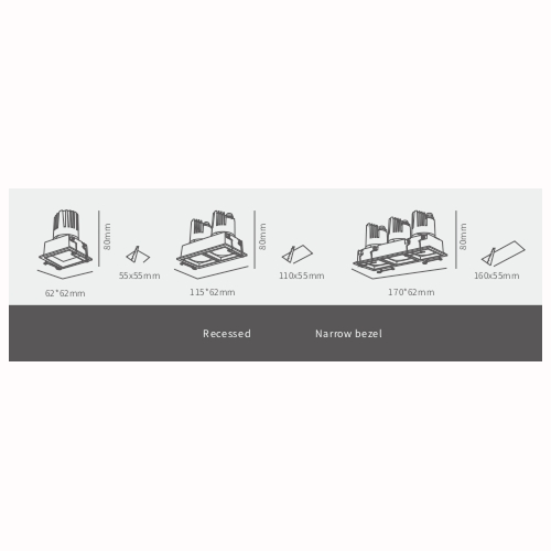Встраиваемый светильник MTH55F by Romatti