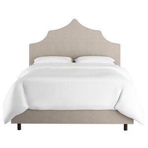 Кровать двуспальная 160х200 бежевая Camille Light Gray Velvet